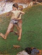 Paul Gauguin chidren wrestling USA oil painting artist